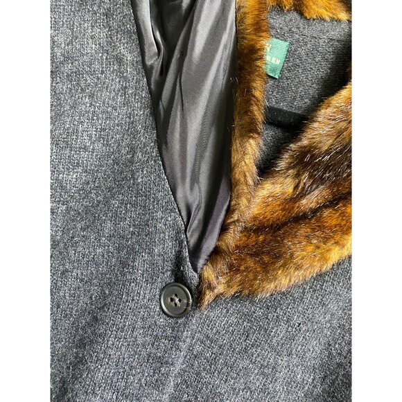 Lauren Ralph Lauren Cashmere Wool Angora Sweater Cardigan Sz Medium Petite Gray - Picture 11 of 16